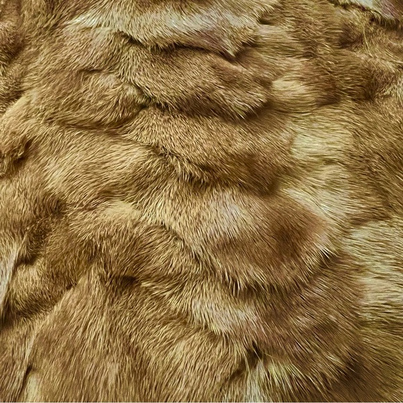 Vtg Weinberg Furs Genuine Mink Coat Outwear Brown Ruffled Texture Silk Lining - Picture 8 of 11